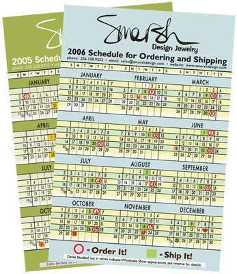 Smersh Design Jewelry Order-Ship Calendar