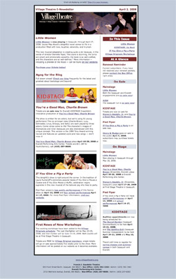 Village Theatre E-newsletter